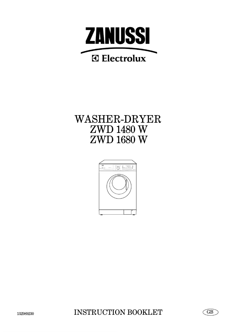 Page 1 de la notice Manuel utilisateur Zanussi-Electrolux ZWD1480W