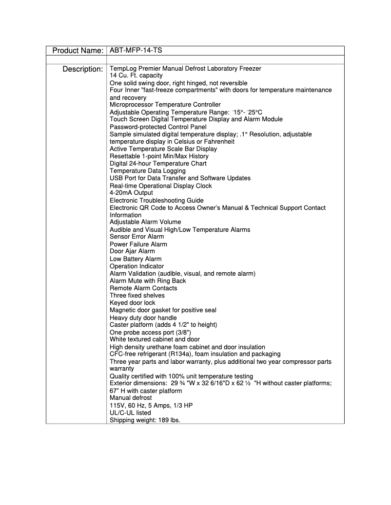 Image de la première page du manuel de l'appareil ABT-MFP-14-TS