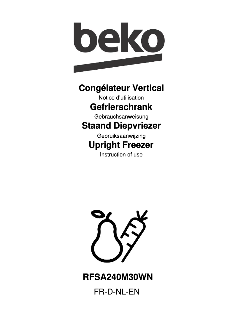 Page n°1 - Manuel utilisateur Beko RFSA240M30WN