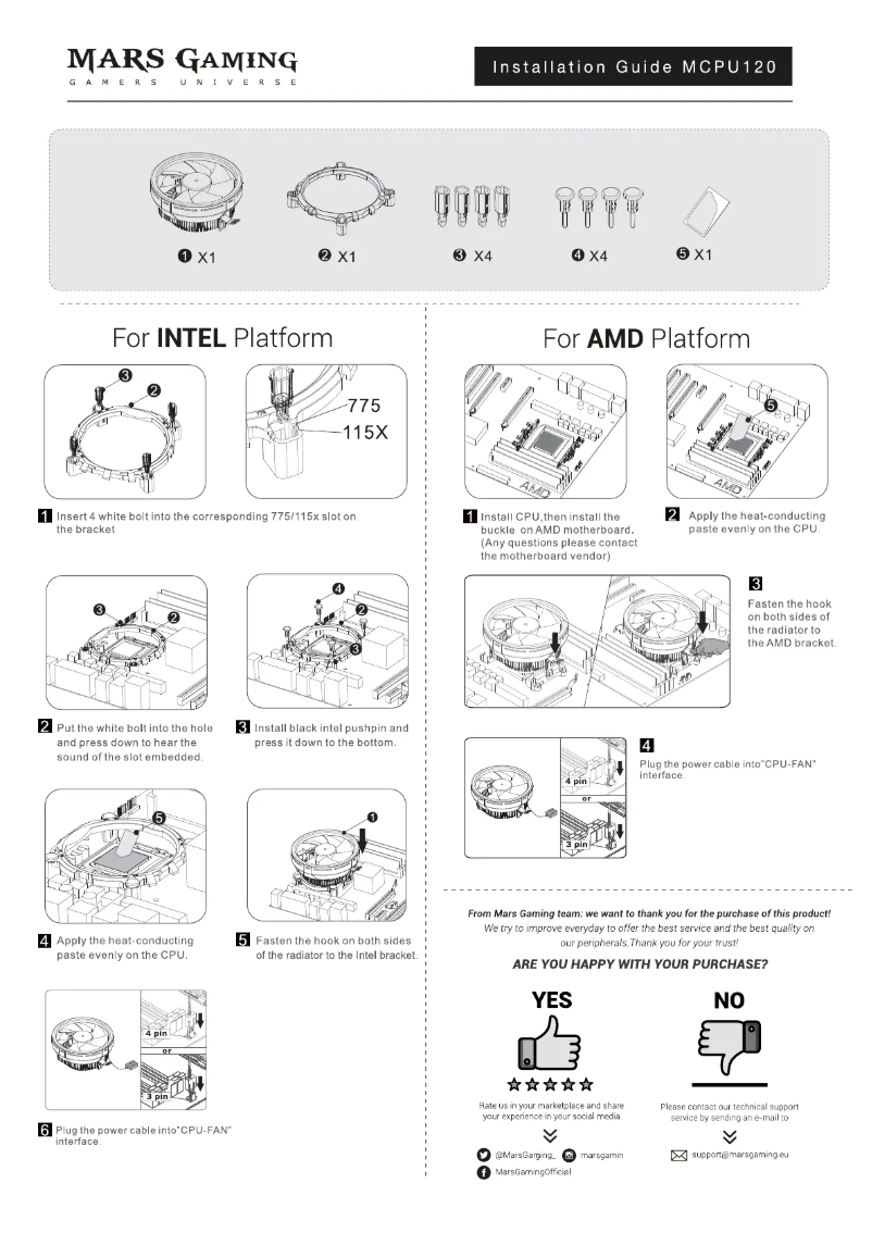 Page 1 de la notice Manuel utilisateur Mars Gaming MCPU120