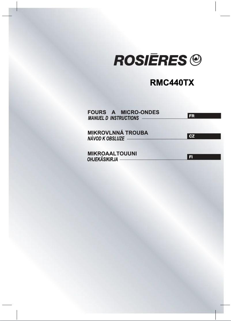 Page 1 de la notice Manuel utilisateur Rosieres RMC 440 TX