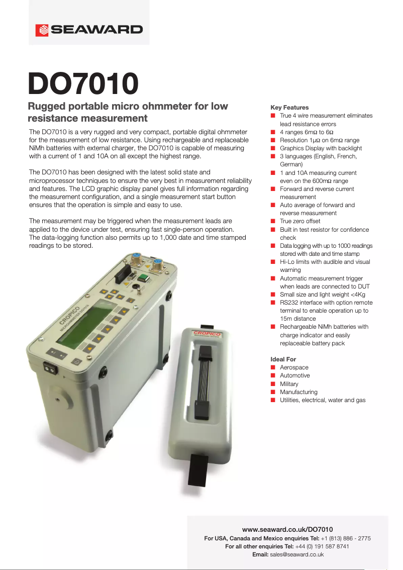 Page n°1 - Fiche technique Cropico DO7010