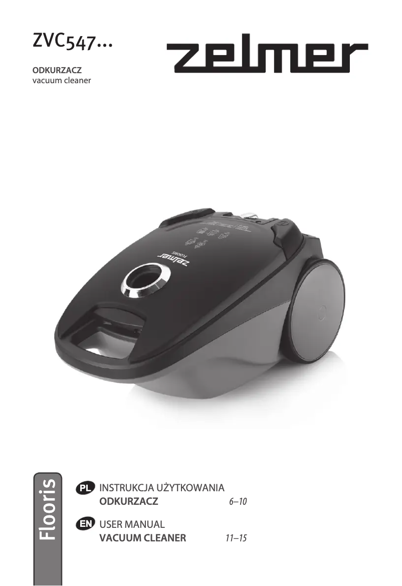 Imagen de la primera página del manual del dispositivo Flooris ZVC547CA