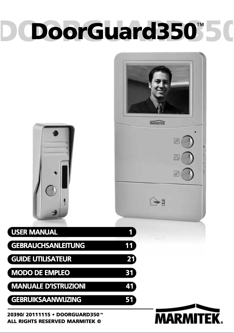 Image de la première page du manuel de l'appareil DoorGuard 350