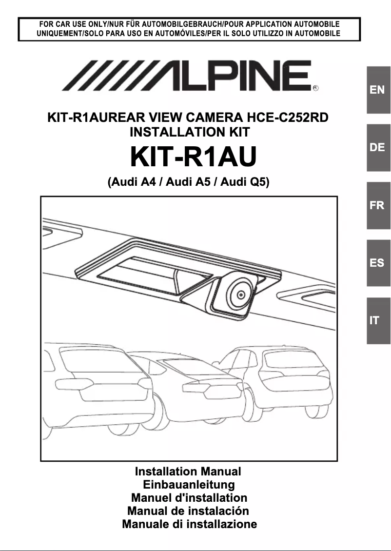Page n°1 - Manuel utilisateur Alpine KIT-R1AU