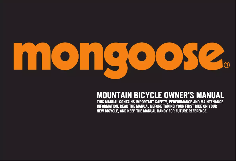 Page 1 de la notice Manuel utilisateur Mongoose Exhibit