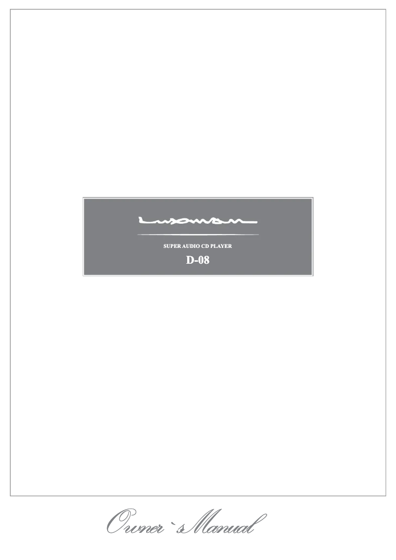 Page n°1 - Manuel utilisateur Luxman D-08
