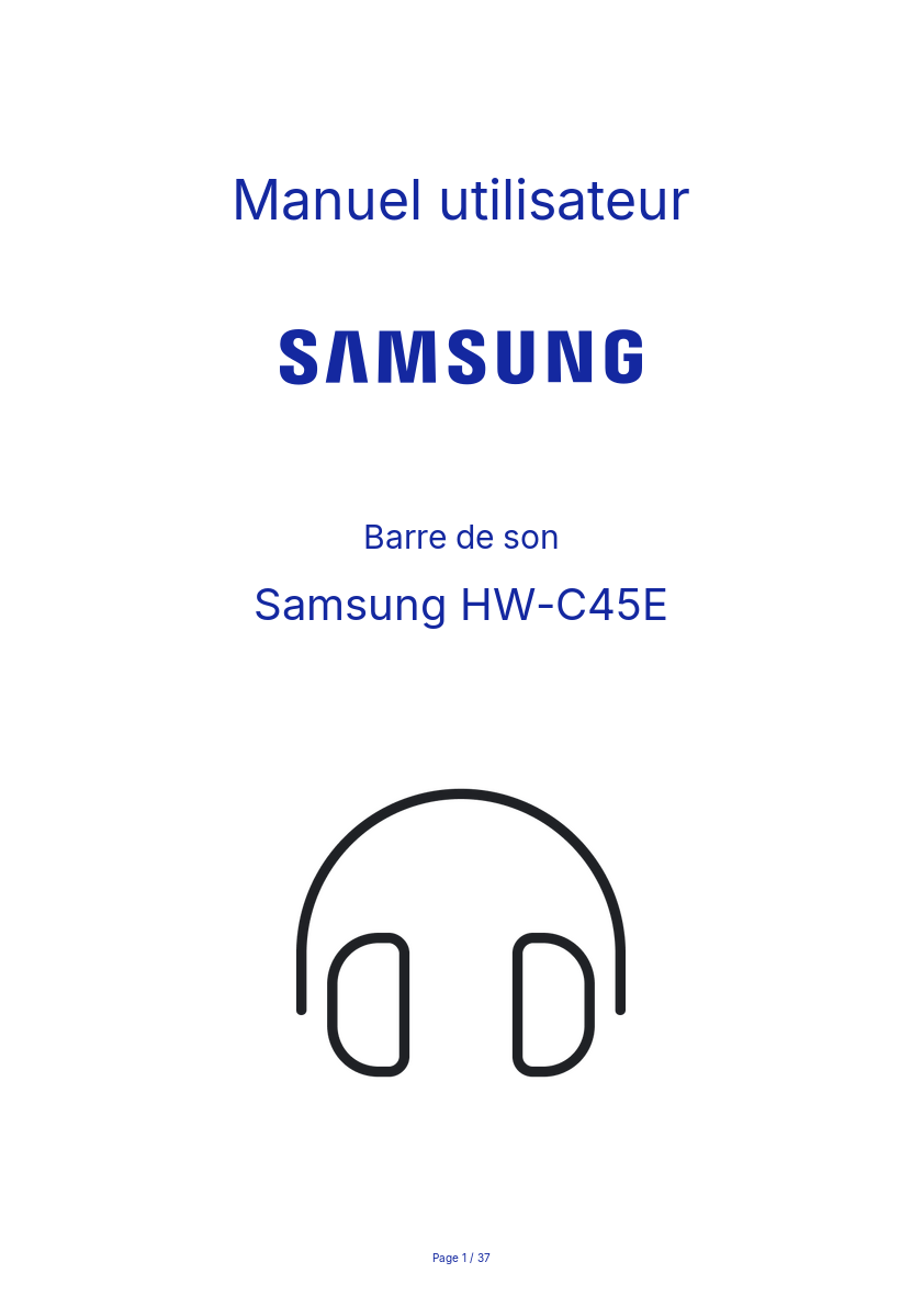 Image de la première page du manuel de l'appareil HW-C45E