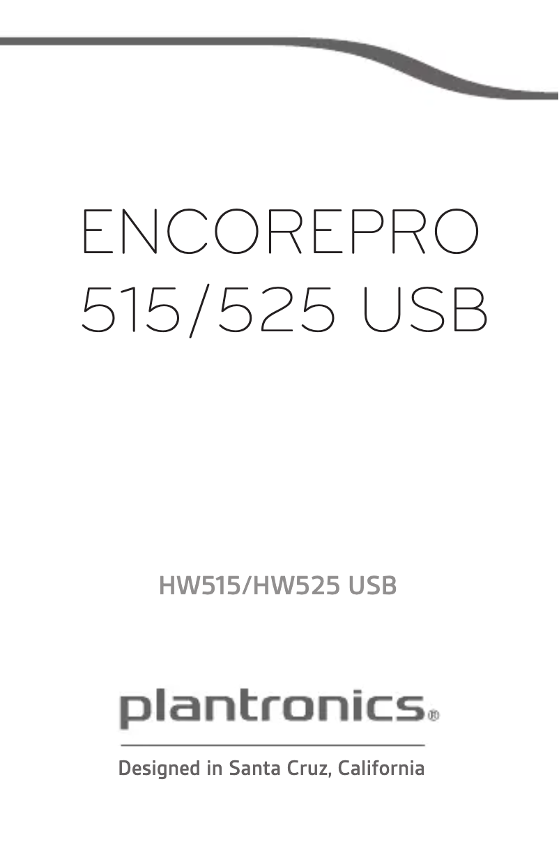 Page n°1 - Manuel utilisateur Plantronics EncorePro 525