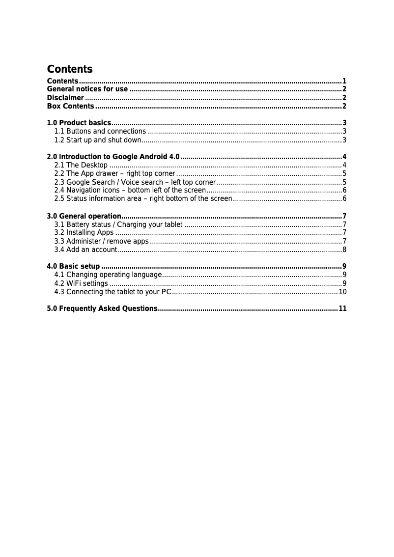 Page n°1 - Manuel utilisateur Point of View ProTab 2 XL