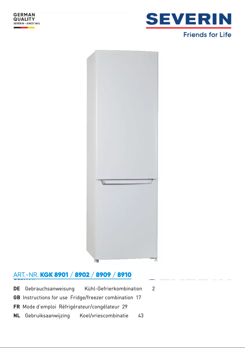 Image de la première page du manuel de l'appareil KGK 8909