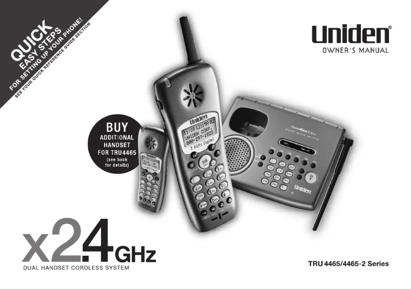 Page 1 de la notice Manuel utilisateur Uniden TRU 4465