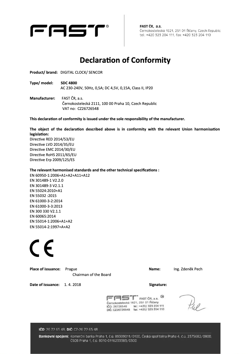 Page 1 de la notice Manuel utilisateur Sencor SDC 4800 B
