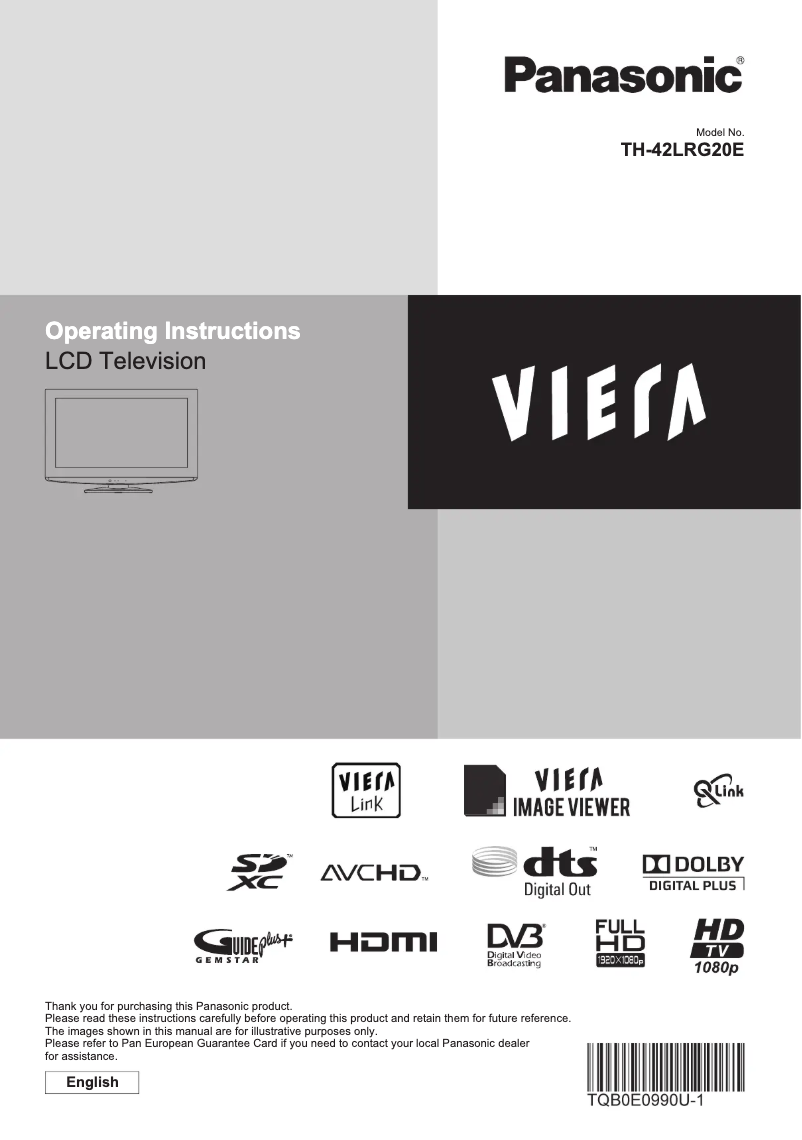 Página 1 del manual Manual de usuario Panasonic Viera TH-42LRG20