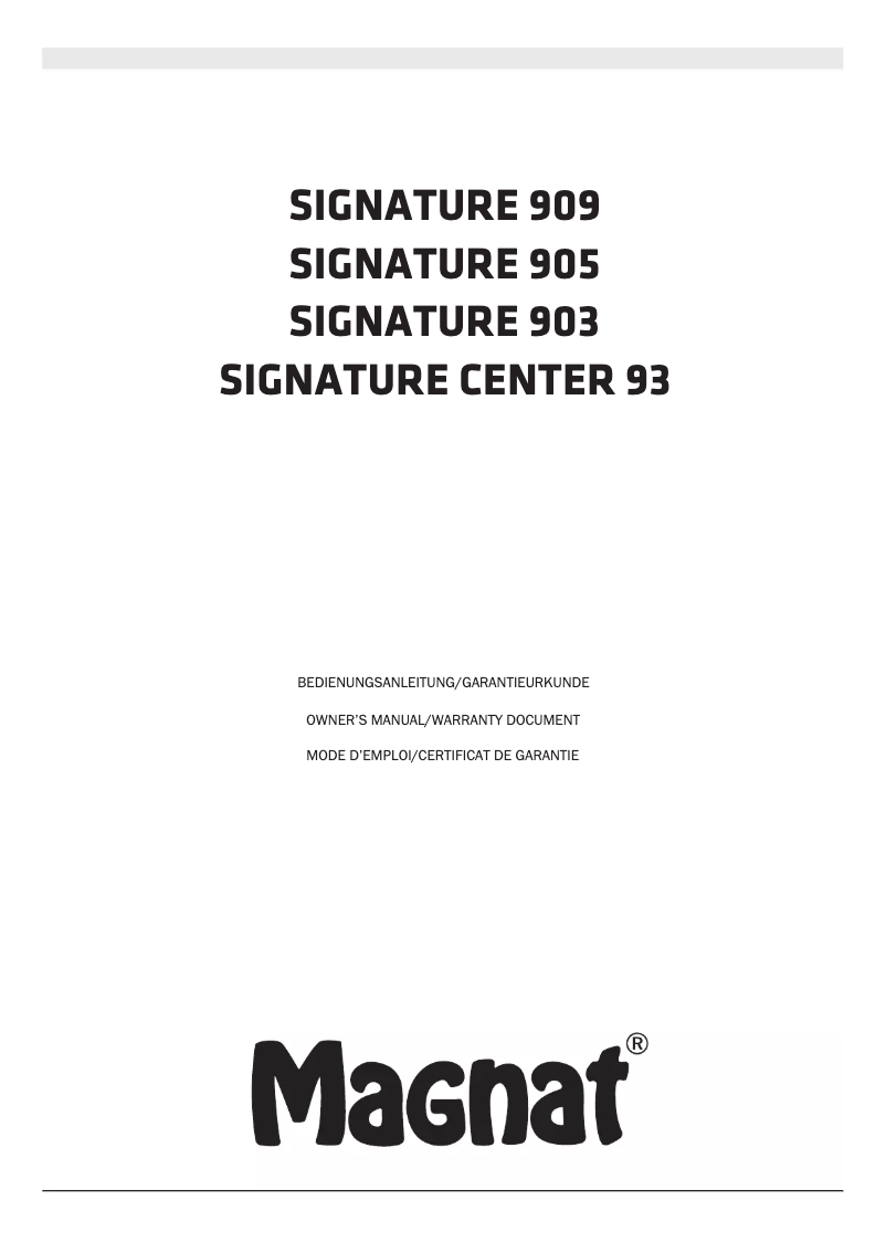 Page 1 de la notice Mode d'emploi Magnat Signature 909