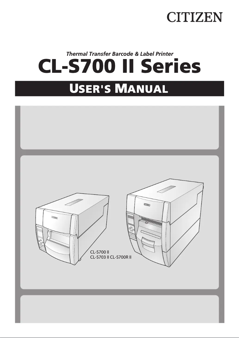Image de la première page du manuel de l'appareil CL-S703II