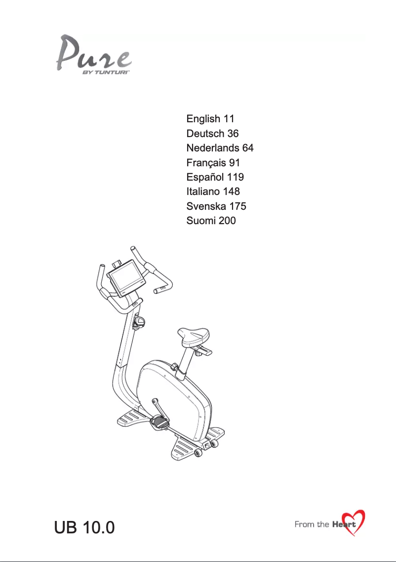 Page n°1 - Manuel utilisateur Tunturi Pure Bike 10.0 - UB 10.0
