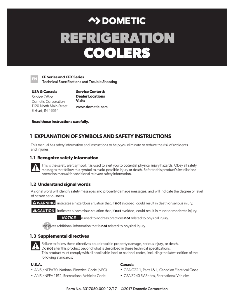 Página 1 del manual Manual de usuario Dometic CF IC110