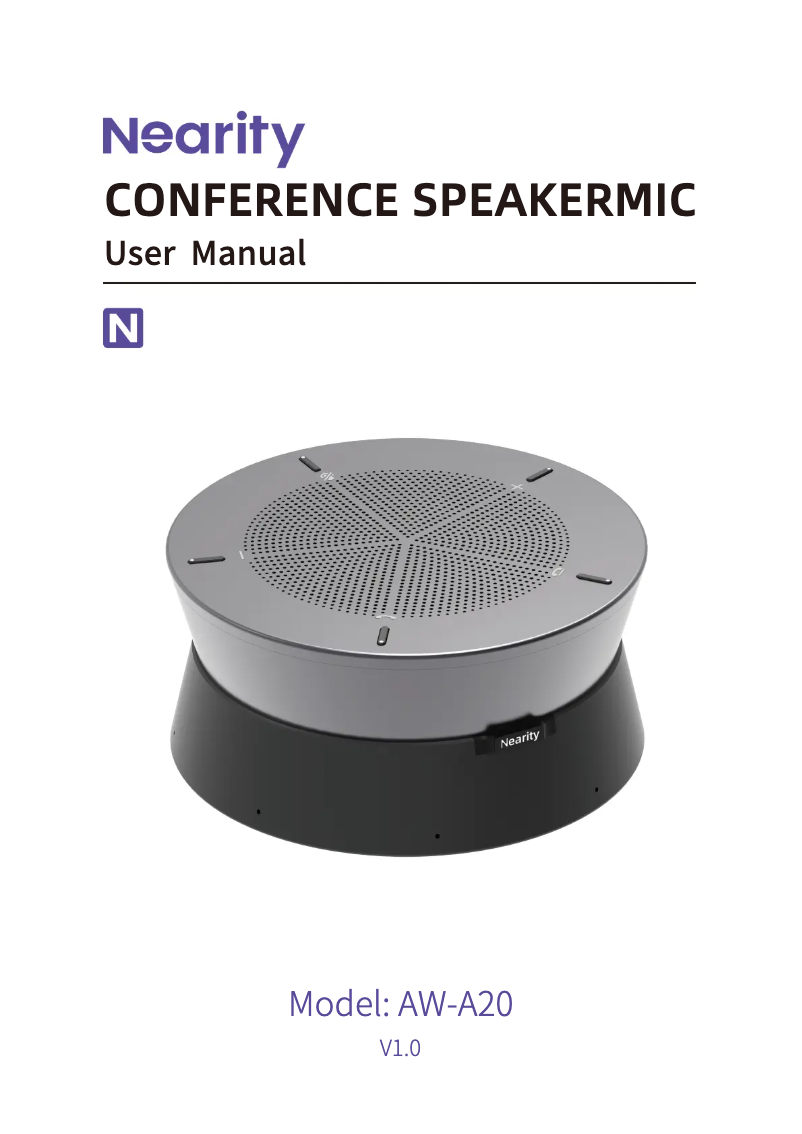Page 1 de la notice Manuel utilisateur Nearity AW-A20