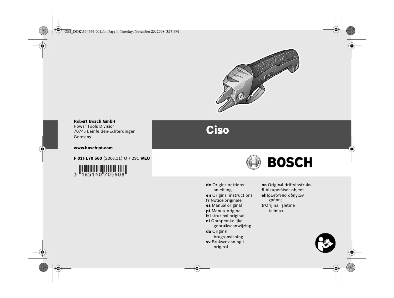 Page 1 de la notice Manuel utilisateur Bosch CISO