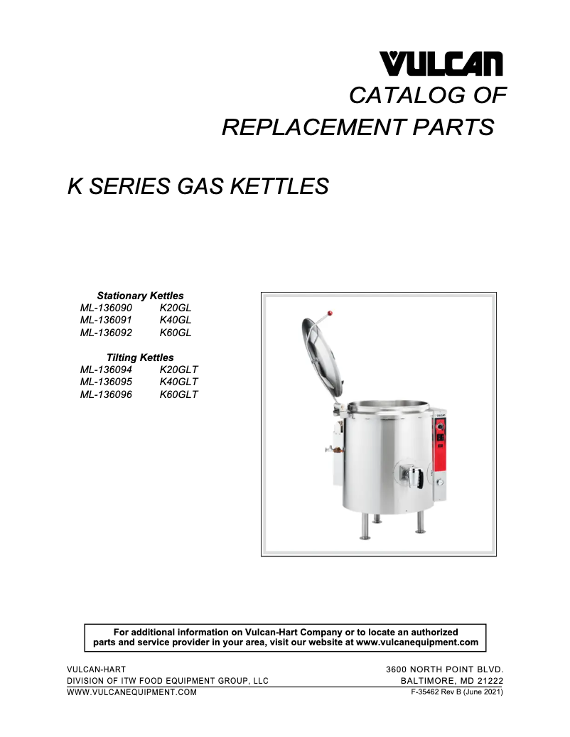 Page n°1 - Catalogue Vulcan K40GL