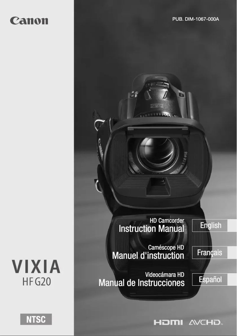 Image de la première page du manuel de l'appareil Vixia HF G20