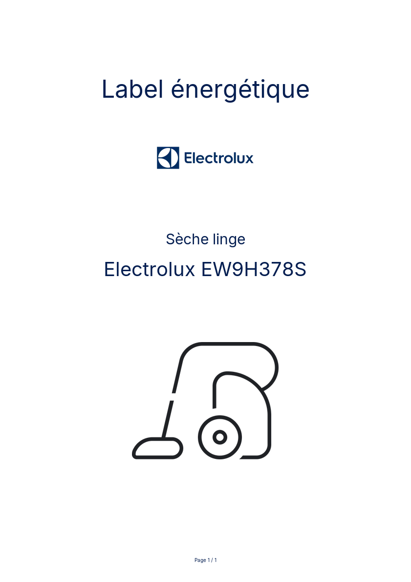 Image de la première page du manuel de l'appareil EW9H378S