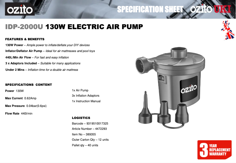 Image de la première page du manuel de l'appareil IDP-2000U