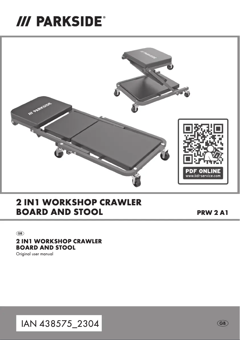 Image de la première page du manuel de l'appareil PRW 2 A1