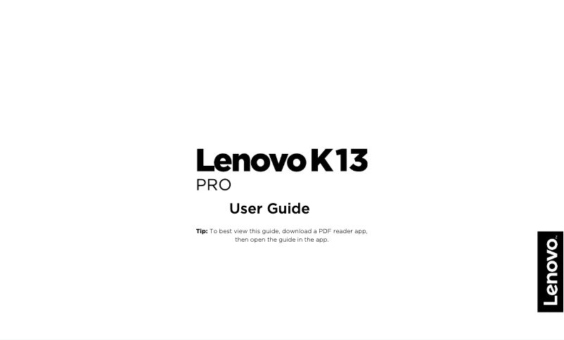 Image de la première page du manuel de l'appareil Lenovo K13 Pro