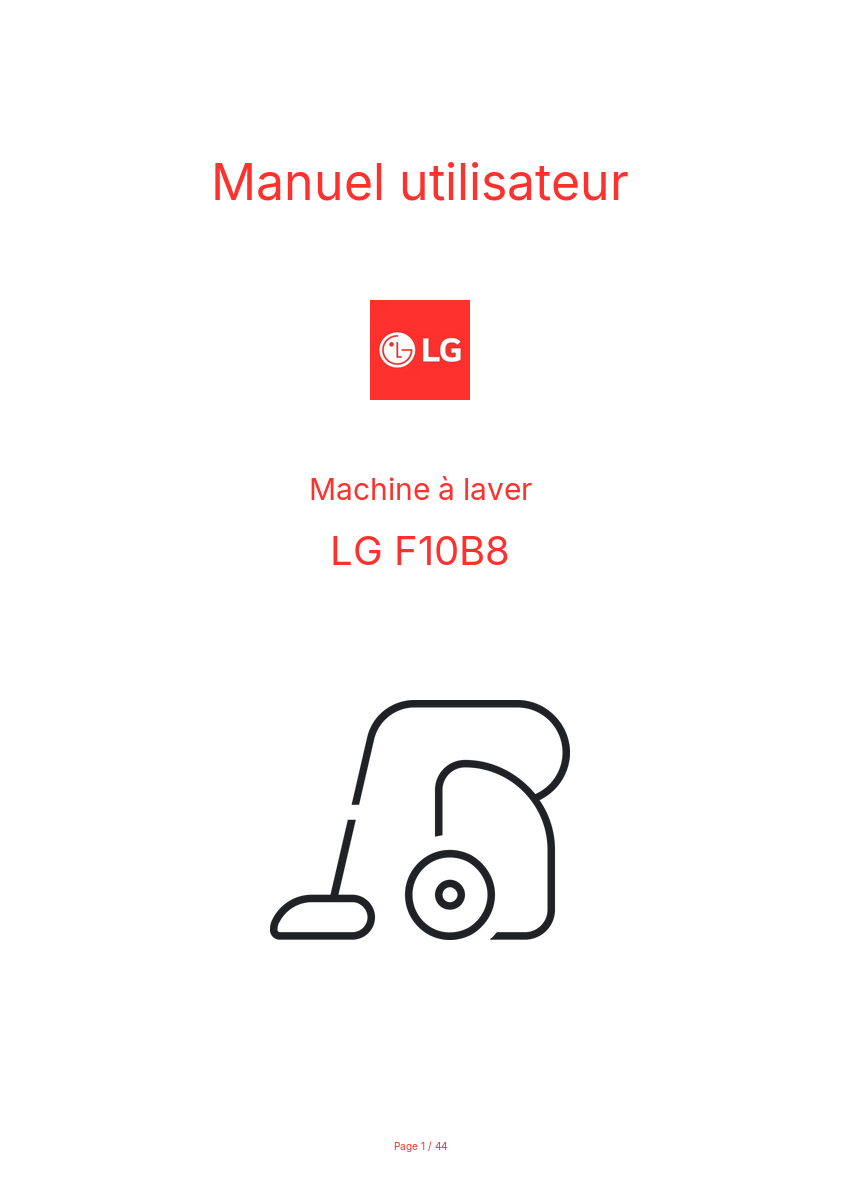 Page n°1 - Manuel utilisateur LG F10B8