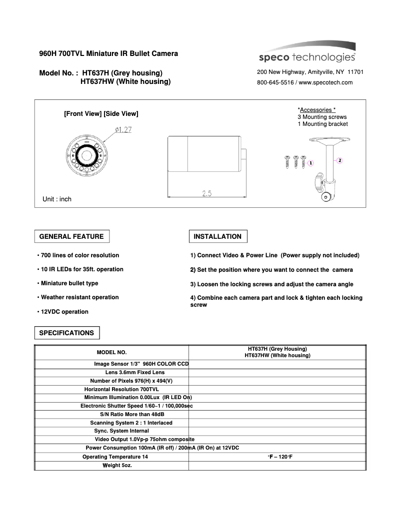 Imagen de la primera página del manual del dispositivo HT637HW