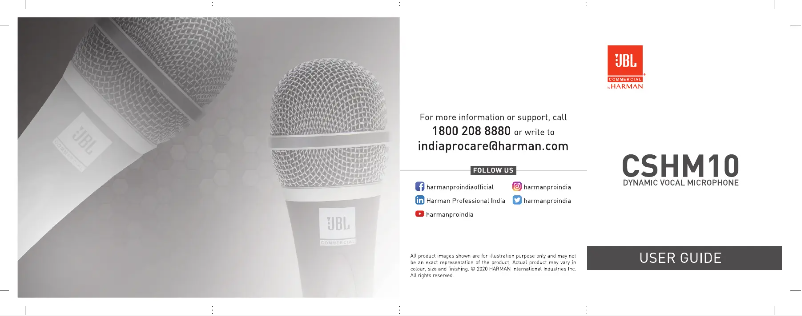 Page 1 de la notice Manuel utilisateur JBL CSHM10