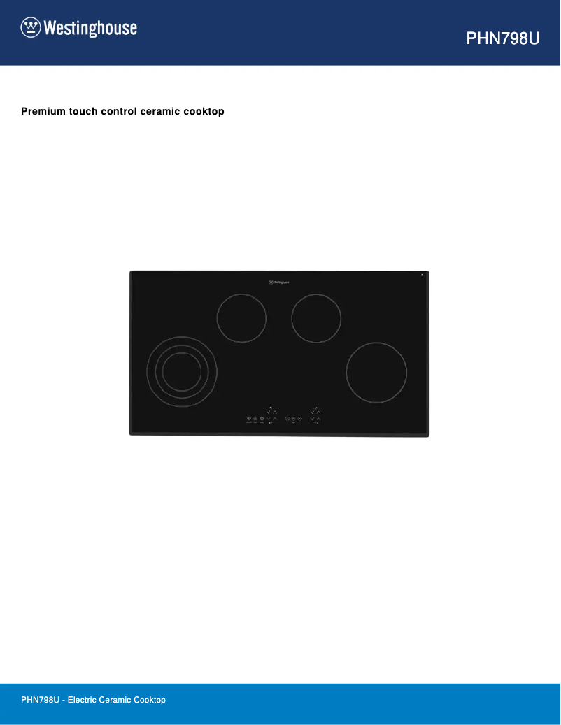 Page n°1 - Fiche technique Westinghouse PHN798U