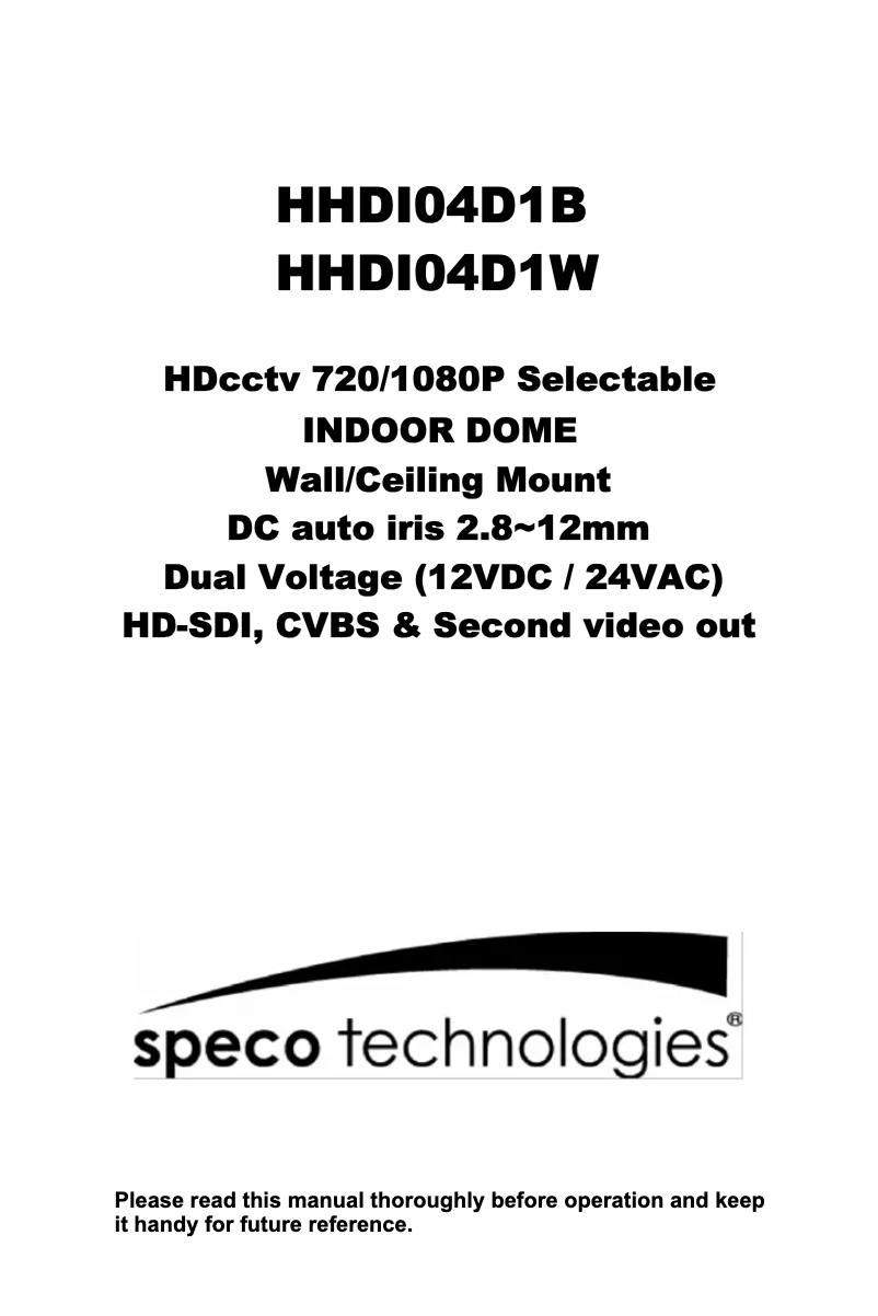 Image de la première page du manuel de l'appareil HHDI04D1B