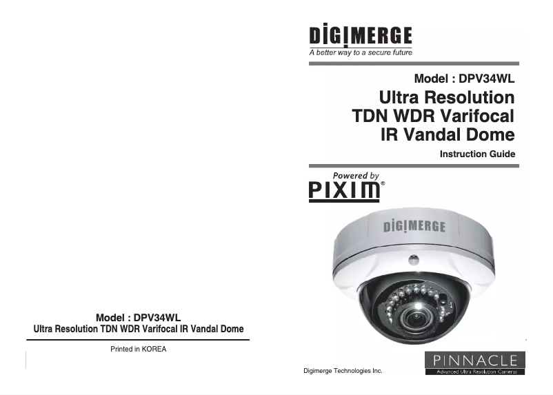 Image de la première page du manuel de l'appareil Pixim DPV34WL