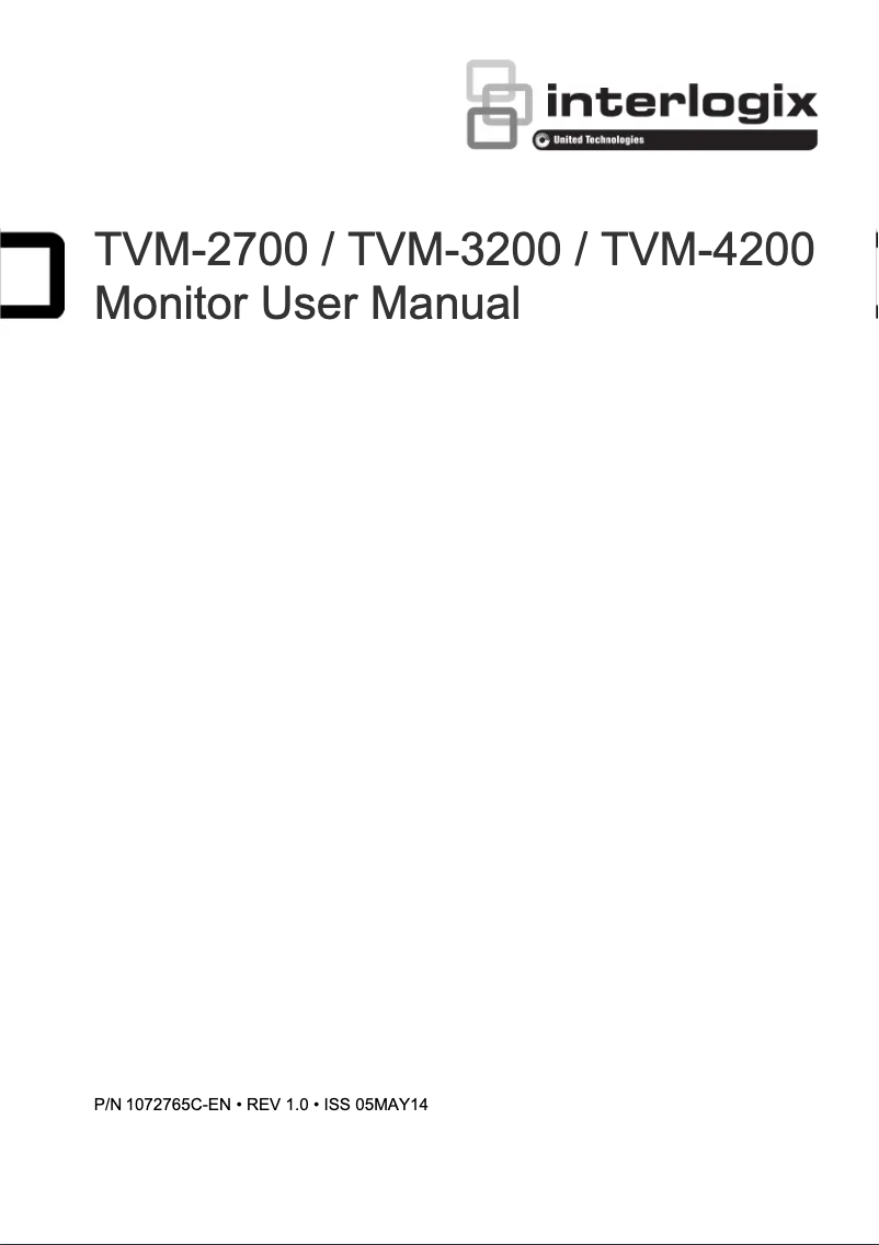 Image de la première page du manuel de l'appareil TruVision TVM-2700