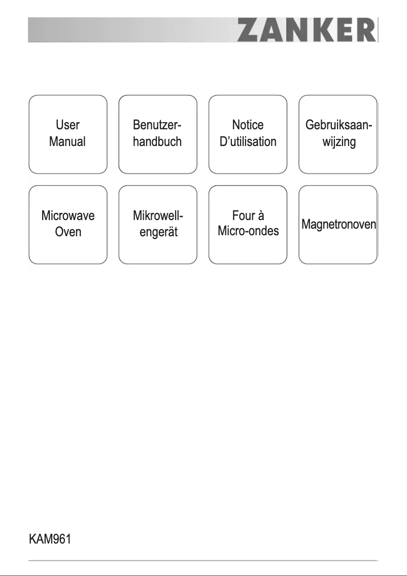 Page 1 de la notice Manuel utilisateur Zanker KAM961X