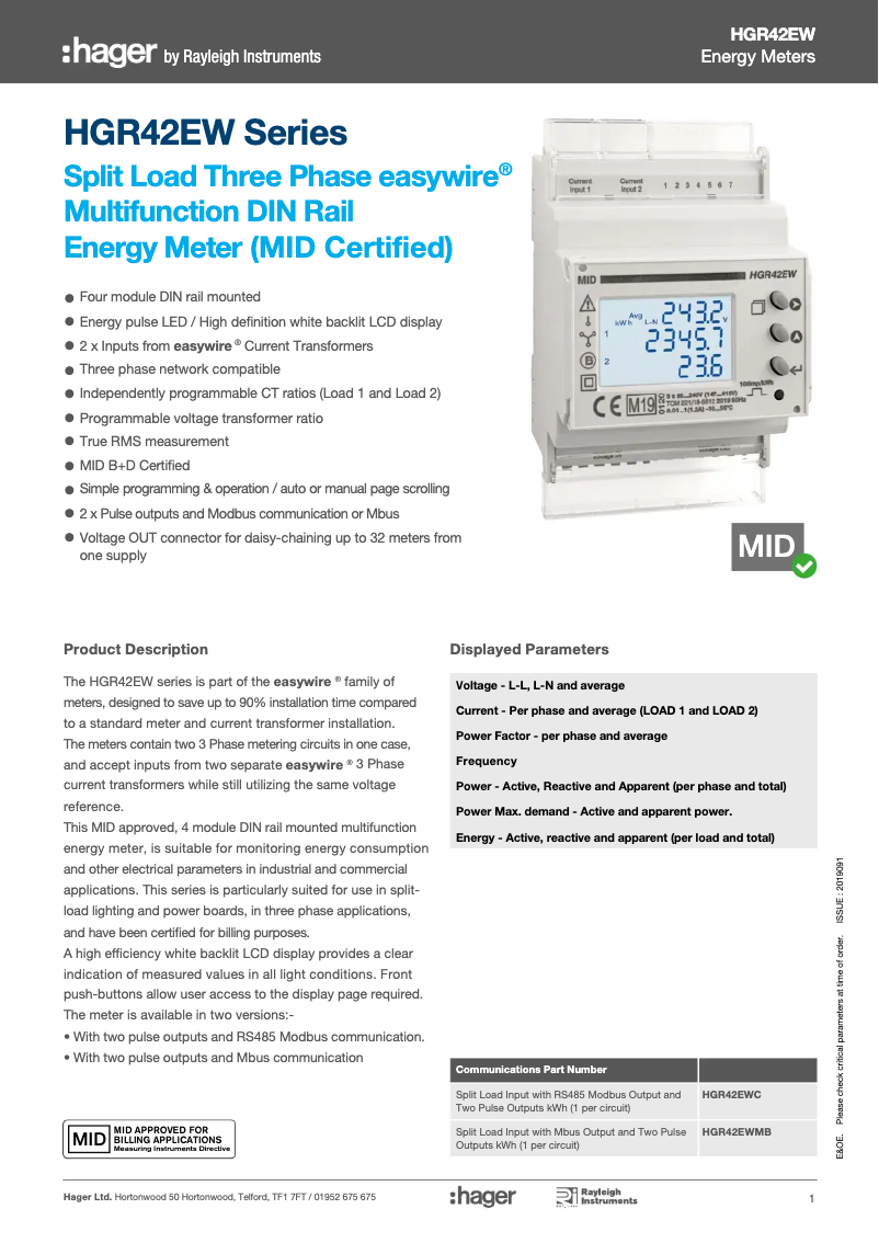 Page n°1 - Manuel utilisateur Hager JKD168MID