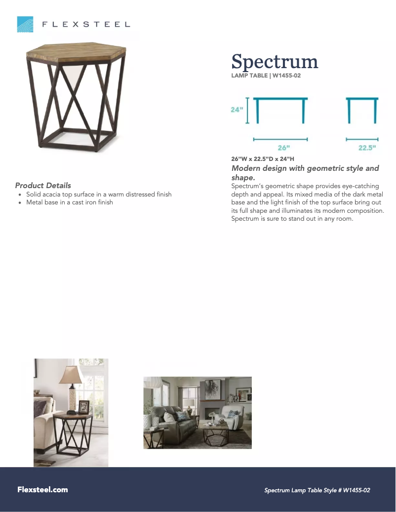 Page 1 de la notice Manuel utilisateur Flexsteel Spectrum W1455-02