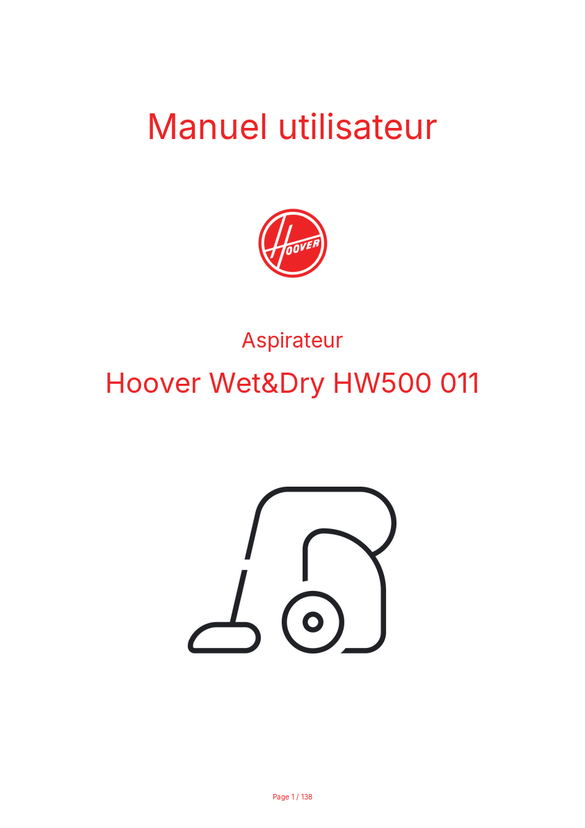 Image de la première page du manuel de l'appareil Wet&Dry HW500 011