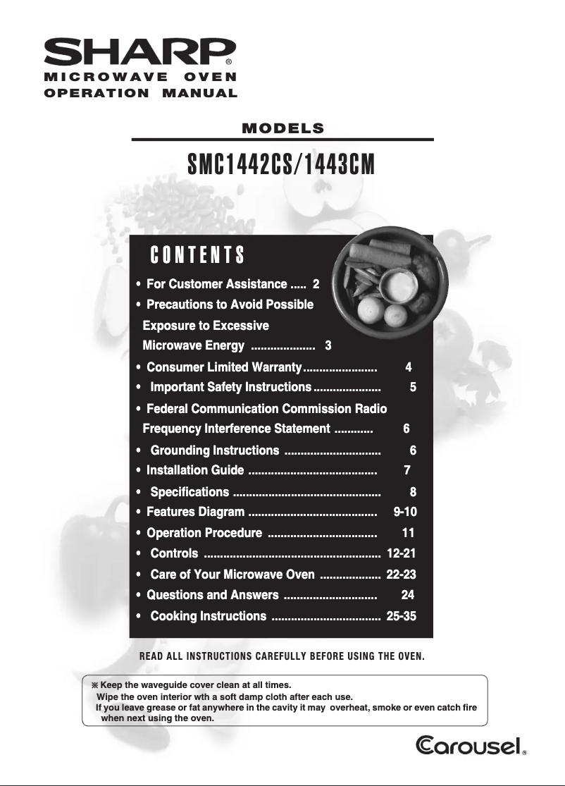 Page n°1 - Manuel utilisateur Sharp SMC1442CS