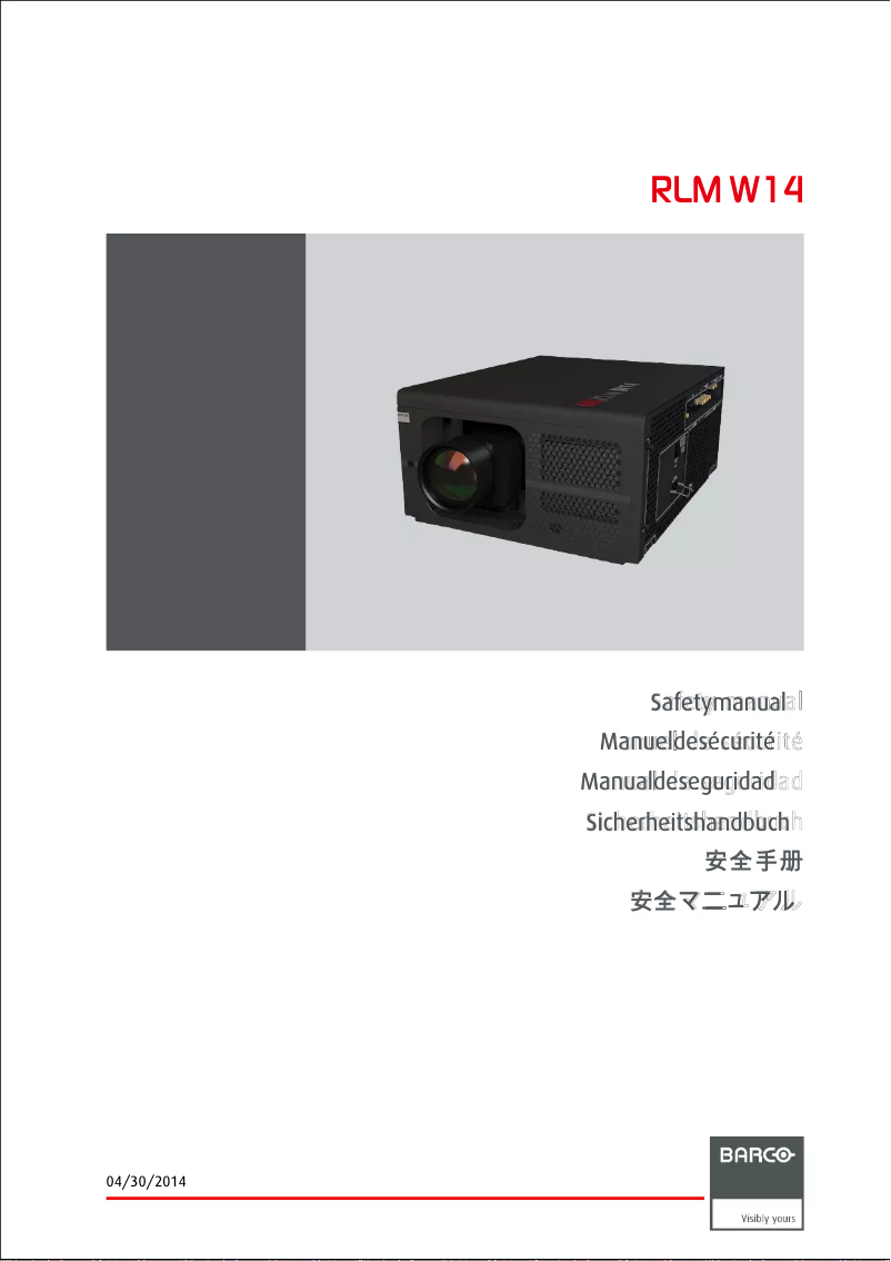 Page 1 de la notice Manuel utilisateur Barco RLM-W14