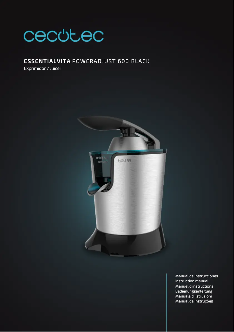 Page 1 de la notice Manuel utilisateur Cecotec EssentialVita PowerAdjust 600