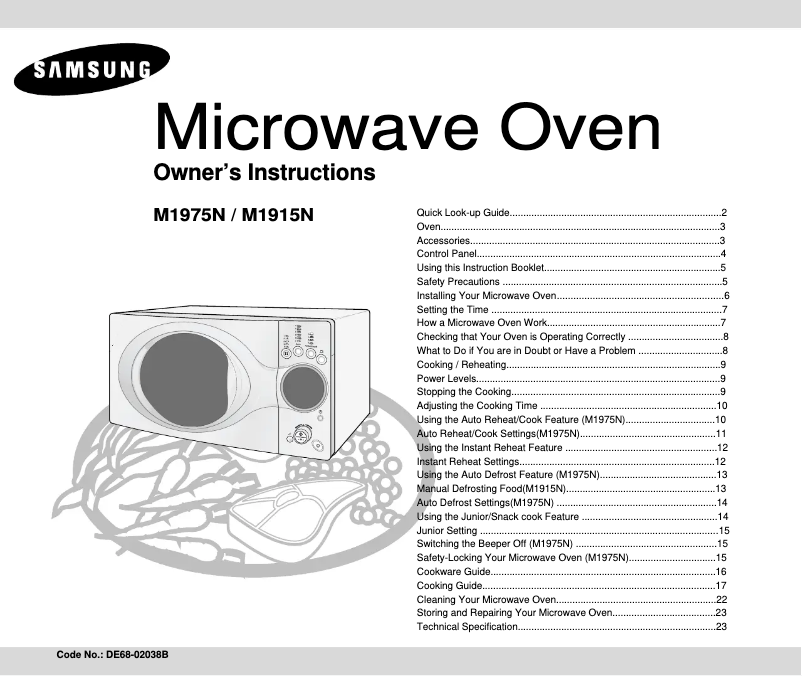 Page 1 de la notice Manuel utilisateur Samsung M1975N