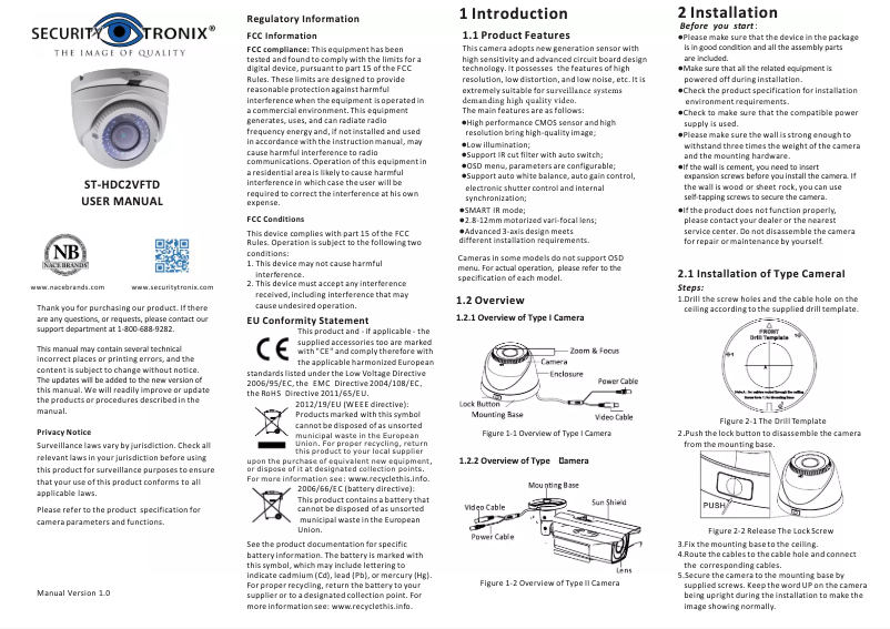 Image de la première page du manuel de l'appareil ST-HDC2VFTD