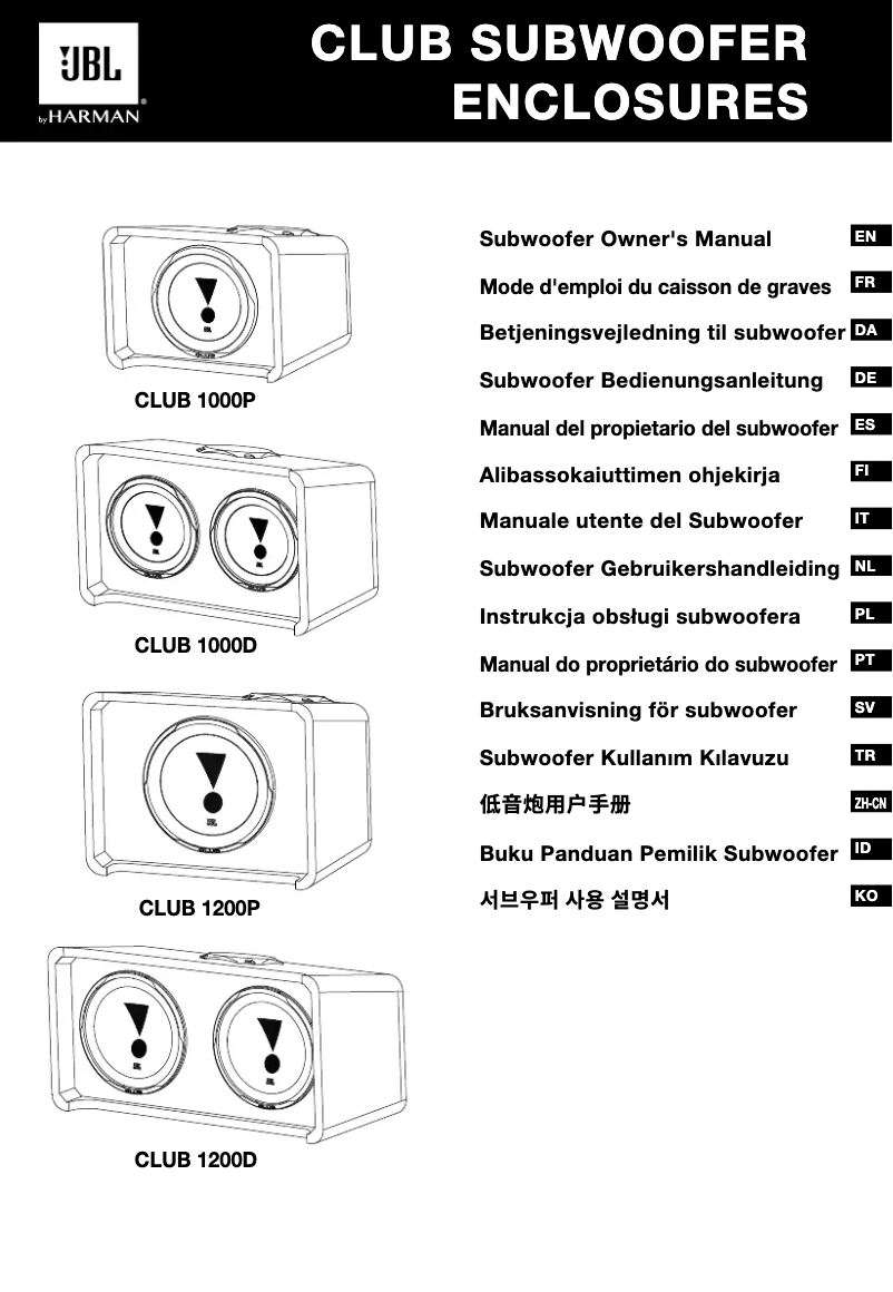 Page 1 de la notice Manuel utilisateur JBL Club 1200D