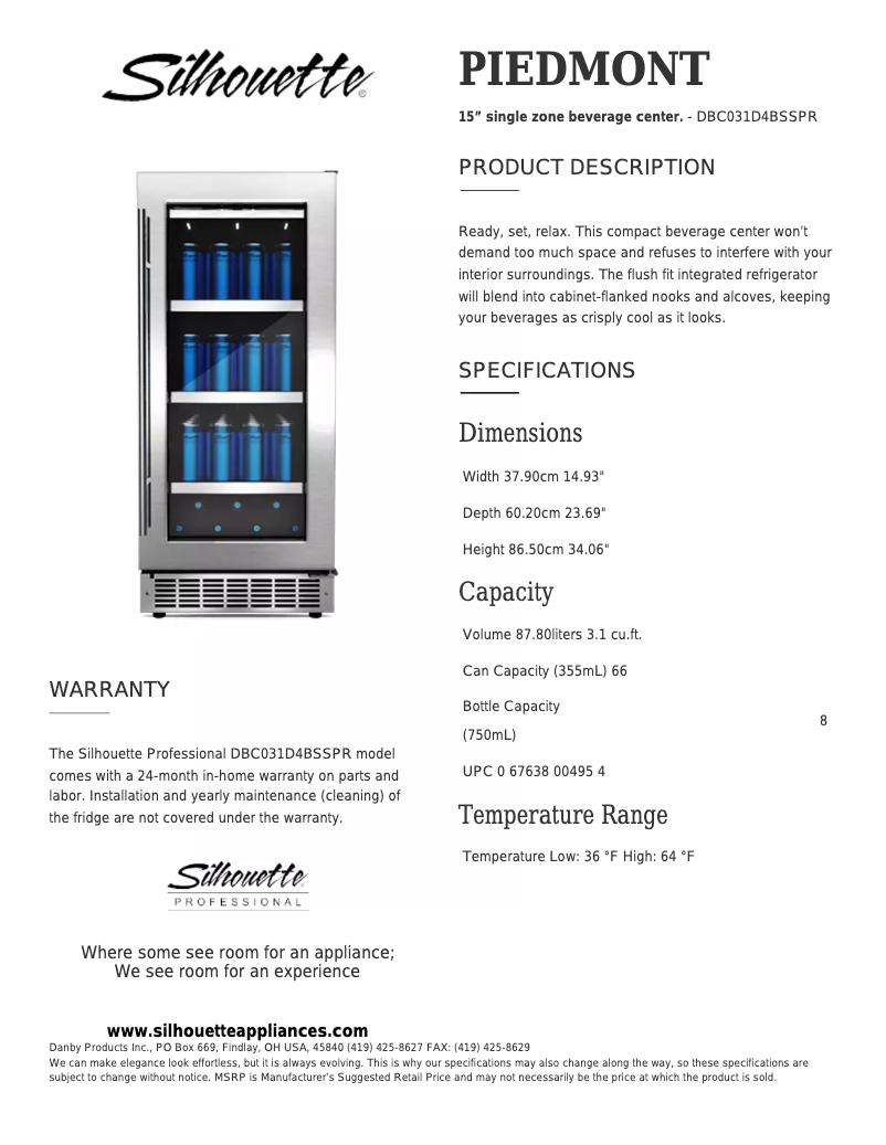 Página 1 del manual Manual de usuario Danby DBC031D4BSSPR