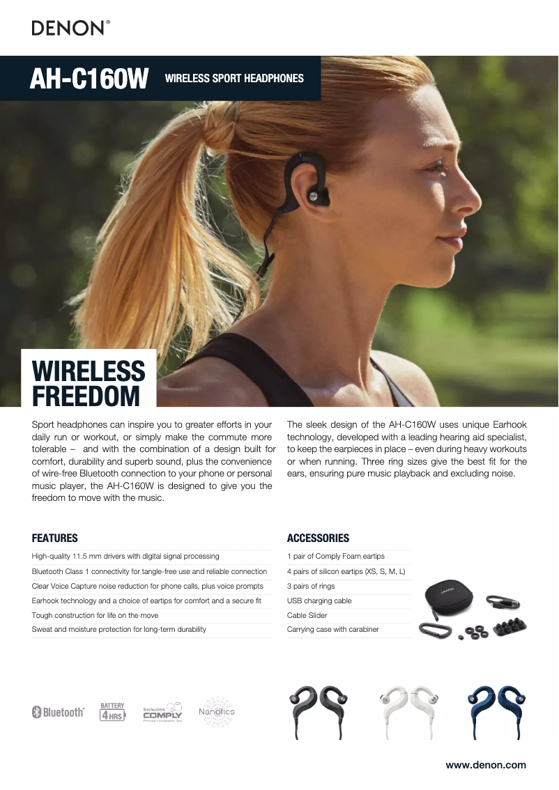 Page n°1 - Fiche technique Denon AH-C160W