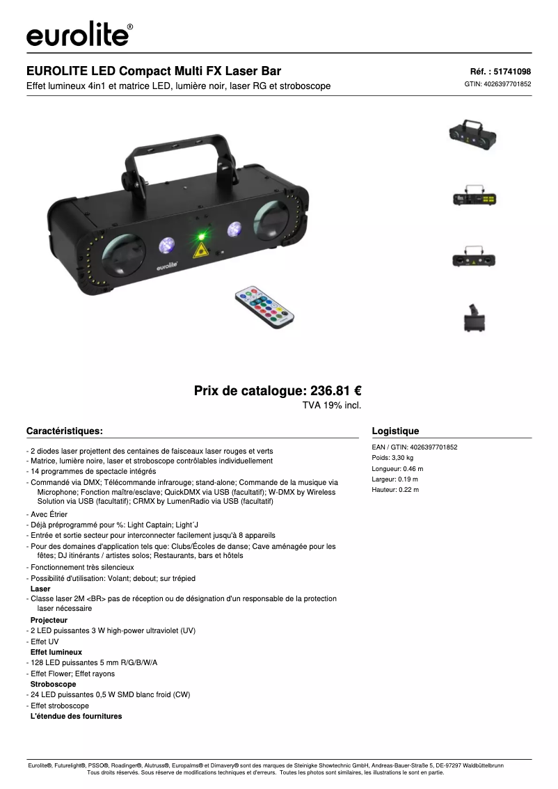 Image de la première page du manuel de l'appareil LED Compact Multi FX